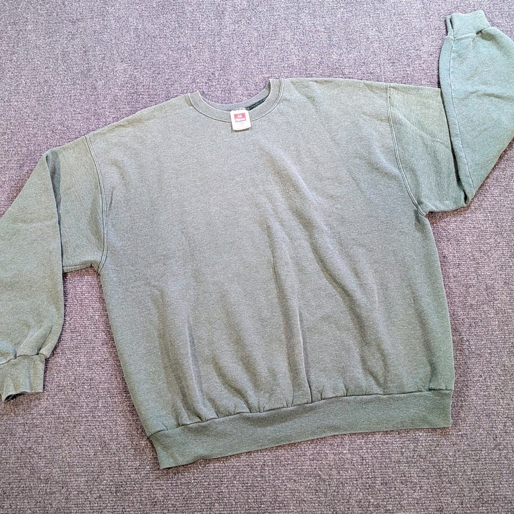 Hanes Crewneck Sweatshirt Mens Large Sage Green Vintage Pullover